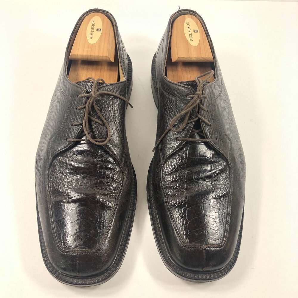 Belvedere Exotic Leather Crocodile Dress Shoes Vibram Sole 10544 Mens Size 11 M